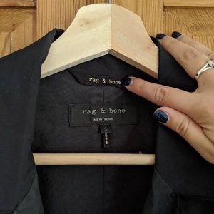 rag & bone black trench coat size small- new!